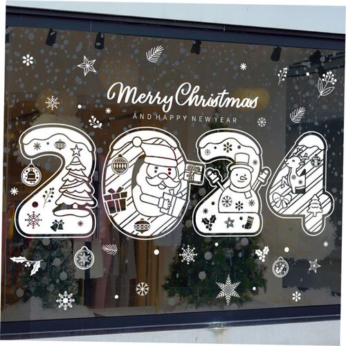 2024 Merry Christmas Stickers Christmas Products White Snowf