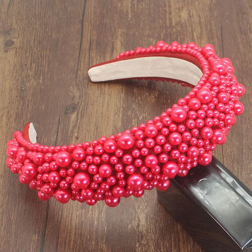 White Black Pearl Headdress Fashion Hair Band Luxury Baroque