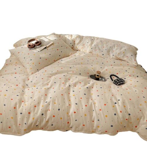Cream Wind-washed Tton Solid Lor Quilt Ver 150x 200x 230cm S