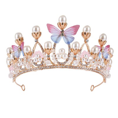 Romantic Butterfly Shape Princess Crown for Girls Handmade R