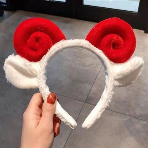 Cute Sheep Horn Lamb Ear Soft Fleece Women Headband Makeup H