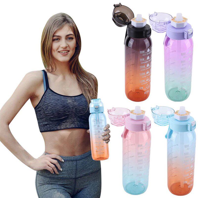 1000ML Scent Flavored Water Bottle Leak-Proof Air Water Up B - 实物图