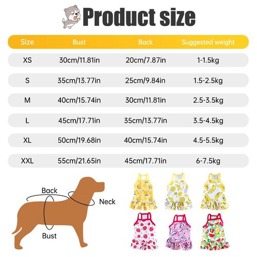 Dog Dress Summer Dog Clothes Small Floral Princess Dress For
