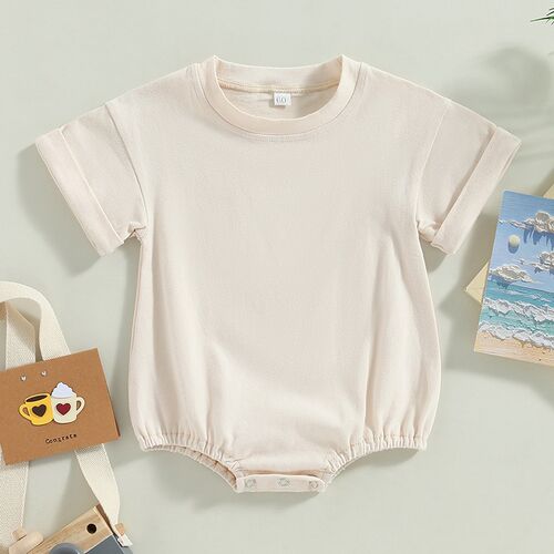 Baby Boys Girls Summer Casual Rompers Clothes Solid Short Sl