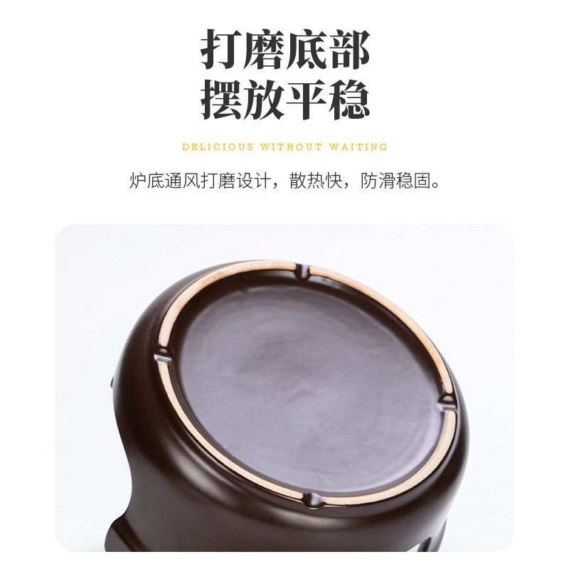 纯陶瓷固体酒精炉小火锅家用底座砂锅耐高温干烧不裂商用打边炉