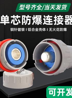 无火花防爆插头座00001000大电流单相芯连接器固定移动式