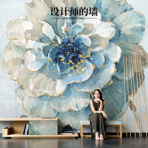 2024法式花朵客厅电视背景墙高级感壁纸壁布酒店沙发壁纸卧室墙纸