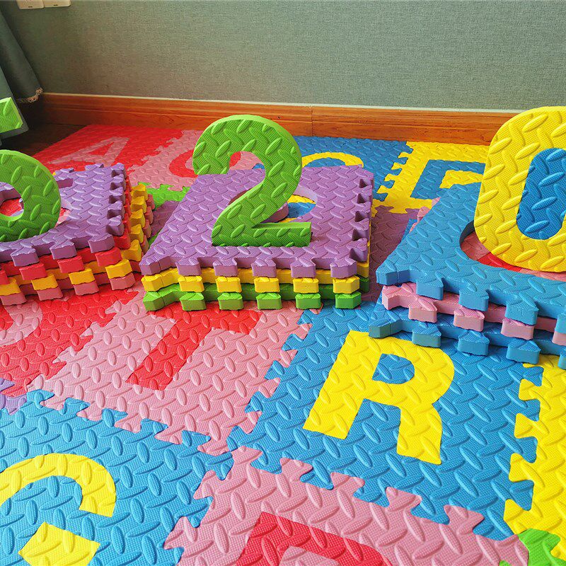 加厚2cm儿童益智卡通泡沫地垫拼图宝宝爬行垫拼接毯垫子数字字母