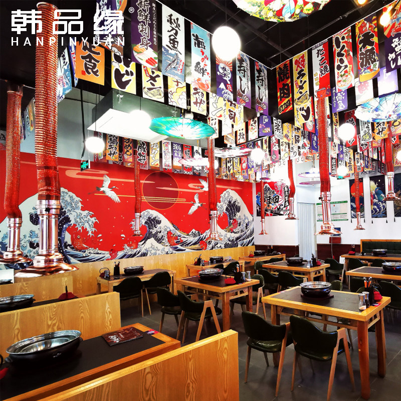 韩式烤肉店伸缩排烟管商用烤肉上排烟烟罩排风设备拉伸风管升降管