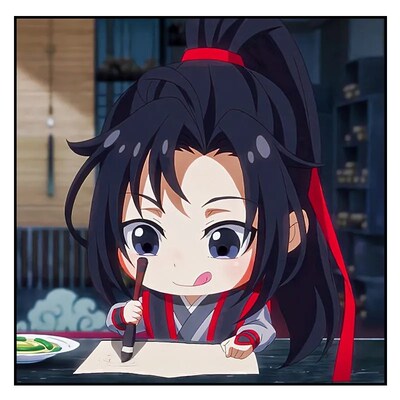 Q版魔道祖师夷陵老祖魏无羡diy数字油画卡通手绘填充涂色丙烯画