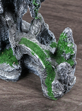 鱼缸造景假山餐装饰水草石头小摆件小型水族布景内饰躲避洞青苔