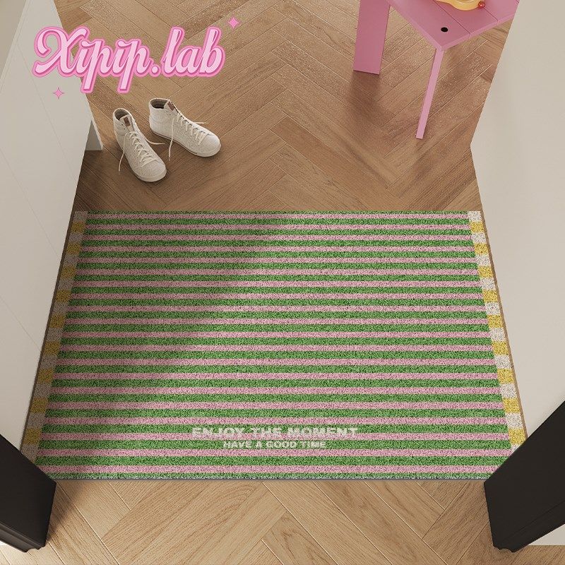 xipiplb韩系条纹入户门垫多巴胺家用丝圈进门蹭脚除尘地垫玄关垫,居家布艺,入户地垫,淘宝优惠券,粉丝福利购,淘宝优惠卷