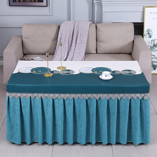 欧式 桌布防水防油防烫耐脏茶几电烤火桌罩雪尼尔垂纱长方形电炉罩