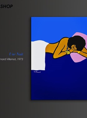 波普现代家居卧室书房装饰画挂画 克莱因蓝 复古vintge时装海报