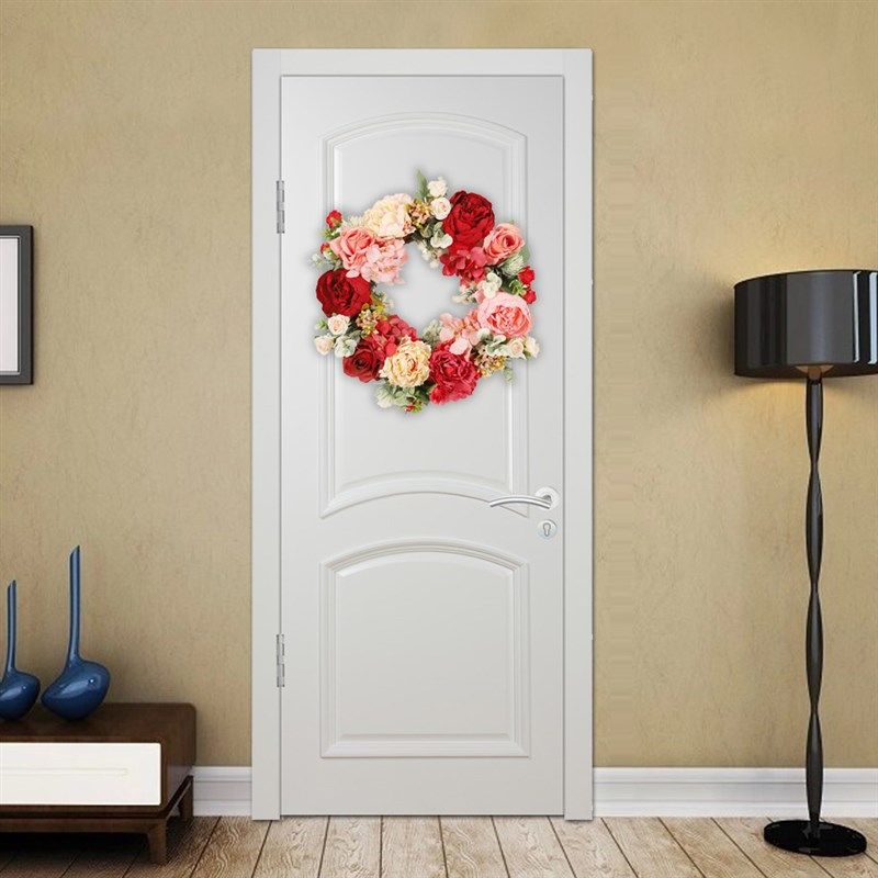 粉红色玫瑰绣球仿真花环结婚婚房装饰门挂壁挂婚庆求婚花艺布置,节庆用品/礼品,婚庆绢花,淘宝优惠券,粉丝福利购,淘宝优惠卷