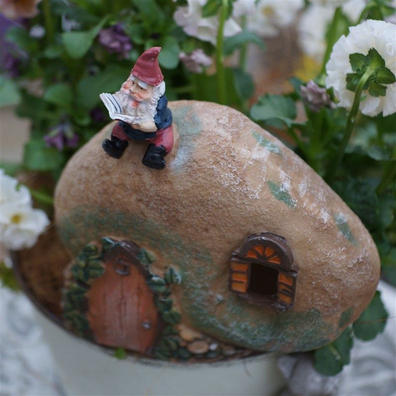 看书甘道夫矮人摆件花园庭院露台桌面装饰地精童话屋房子盆造景,家居饰品,桌面摆件,淘宝优惠券,粉丝福利购,淘宝优惠卷