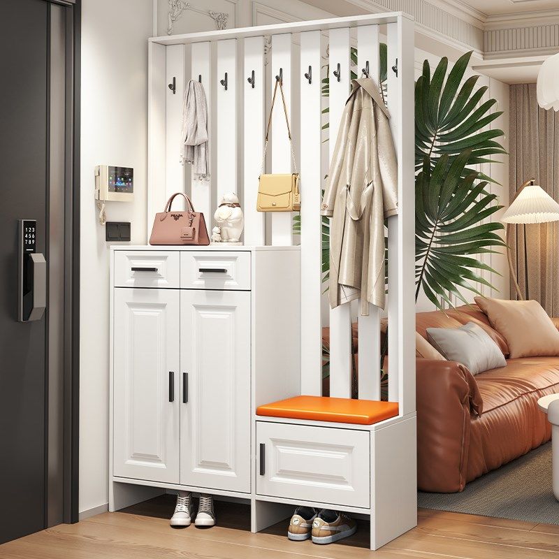 入户门实木鞋柜屏风隔断门厅挂衣架坐凳一体家用门口新款202爆款,住宅家具,鞋柜,淘宝优惠券,粉丝福利购,淘宝优惠卷