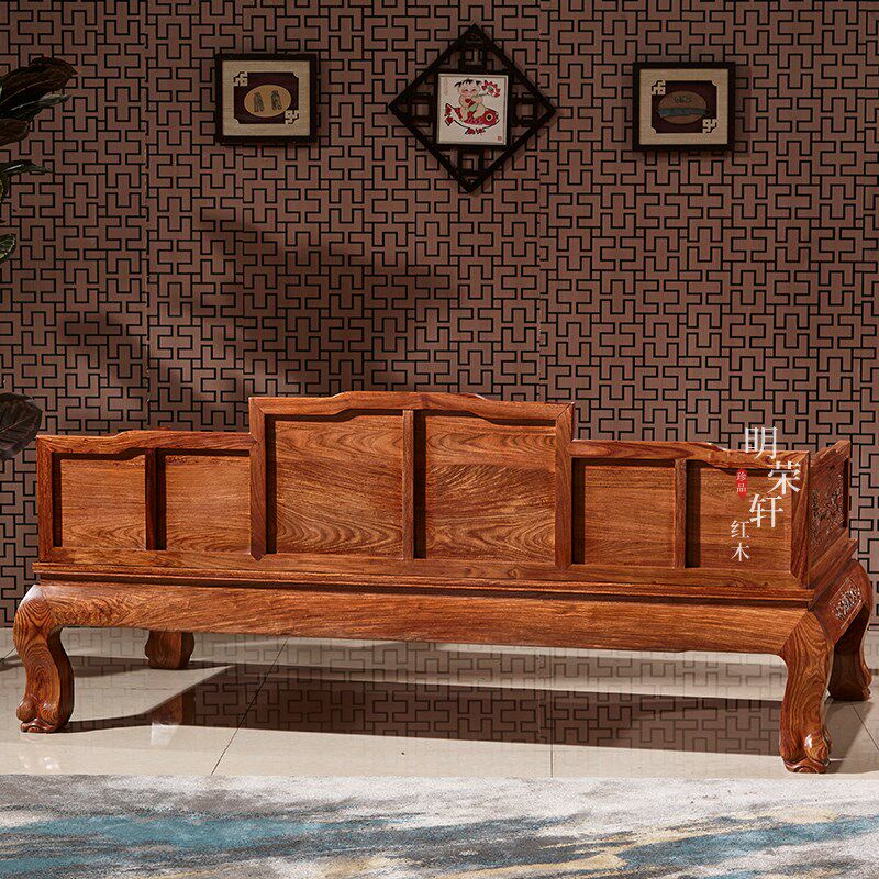 明荣轩刺猬紫檀木山水罗汉床花鸟休息塌实木床书房午休床卧室床,住宅家具,红木床,淘宝优惠券,粉丝福利购,淘宝优惠卷