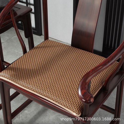 中式椅子凉席坐垫红木高端藤编席实木椅子垫榆木凉垫新夏天季坐垫