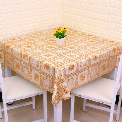 桌布正方形防水防油防烫免洗 PVC餐桌布麻将盖布家用蕾丝四方台布