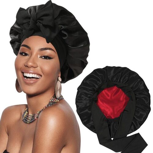 silk hair bonnet Satin Bonnets Cap Night Sleep Hat Hair Bon