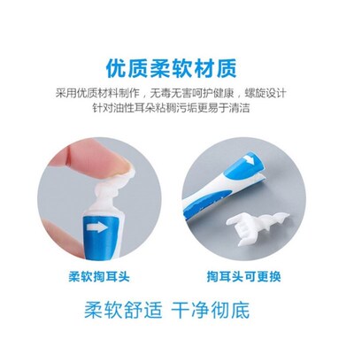 Ear Wax Cleaner Removal Easy Swab Earwax Soft Head Clean Ear