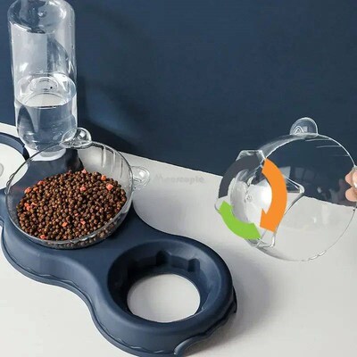 Pet Cat Bowl Automatic Feeder 3-in-1 Dog Cat Food Bowl With