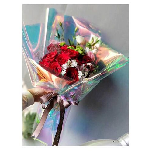 ;Mirage Film Laser Glass Paper Rainbow Flower Bouquet Gift