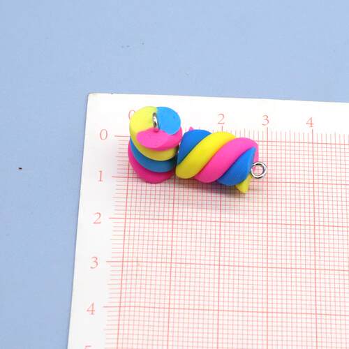 10pcs/Lots Colorful Gummy Earring Resin Charms Cute Macaron