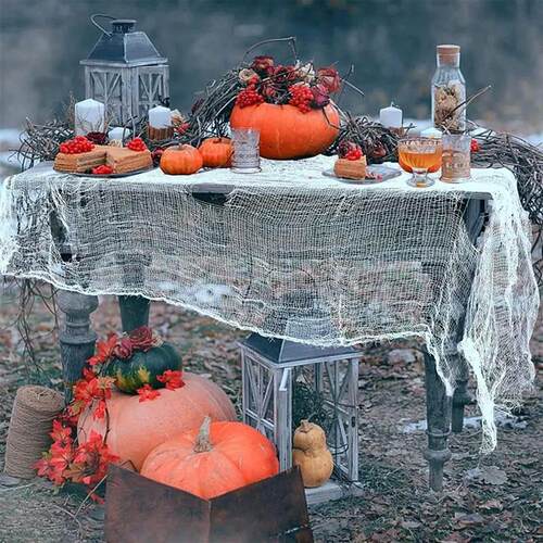 Black White Halloween Gauze Decoration Super-Size Mesh Cloth