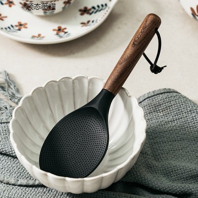 德国食品级矽胶饭匙不易粘米饭铲子电饭锅饭铲原木木柄饭匙子盛饭