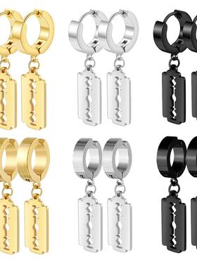 1Pair Punk Gothic Stainless Steel Stud Earring Creative Blad