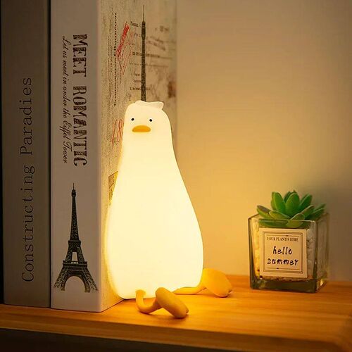 Lying Flat Duck Night Light Silicone Cute Light Up Yellow Du