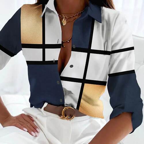 New Temperament  Loose Shirt Woman Fashion Elegant Casual