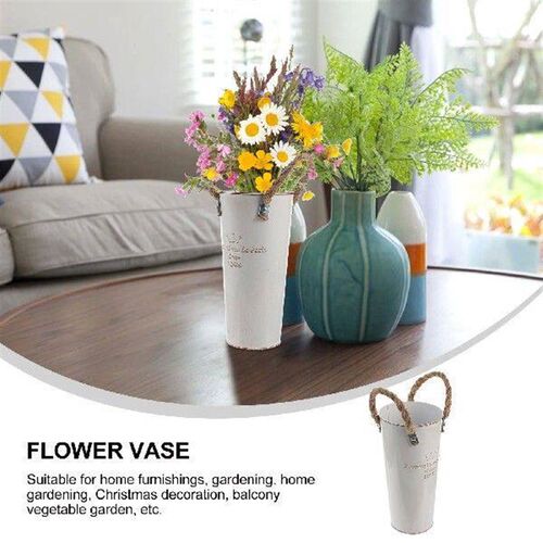 Vintage Decor Tin Bucket Flower Pot Iron Home Decoration