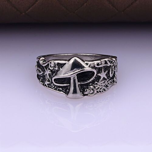 Wild Mushroom Star Flower Pattern Rings for Men and Women Re