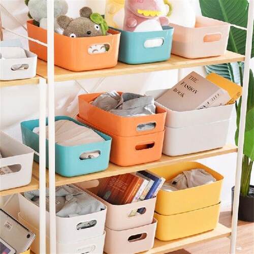 Storage box plastic table organizers Container with Handle