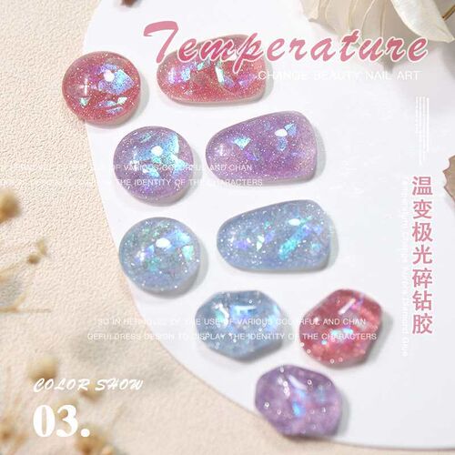 Temperature change aurora broken drill nail oil glue opal br
