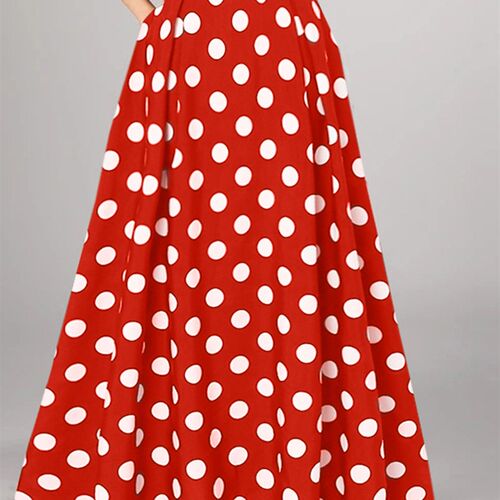 Celmia 2022 Summer Women Maxi Skirts Bohemian Polka Dot Long