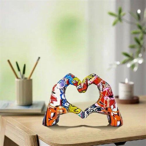 Gesture Decoration Heart Finger Statue Modern Art Sculpture