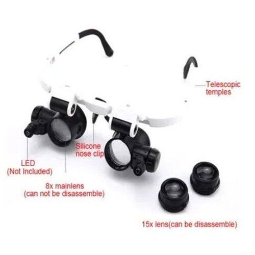 Head-Mounted Magnifier 2LED Illuminating Microscope