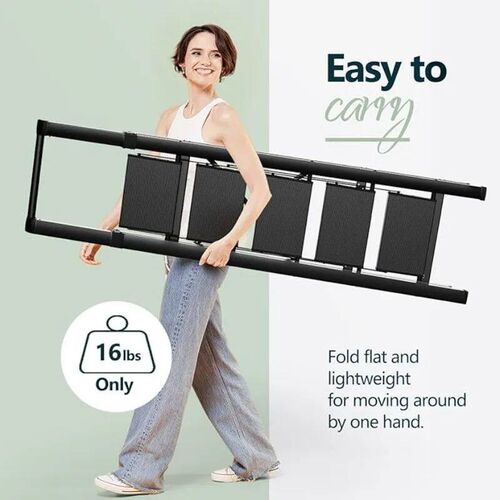 Step Ladder 5 Step Folding, Aluminum Stepladder for High Cei
