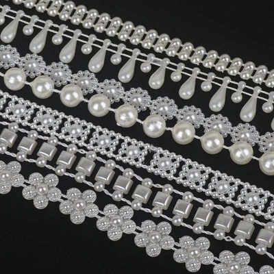 3-16MM Fishing Line Artificial Pearl Beads Chain Garland Flo