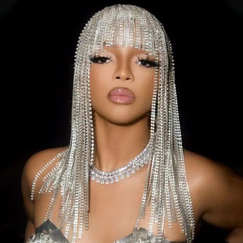 Boho Bridal Wedding Head Chain Rhinestone Tassel Hair Jewelr