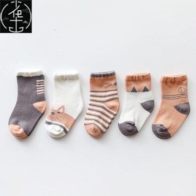 5Pairs Newborn Baby Socks Cotton Autumn Infant sock Clothes