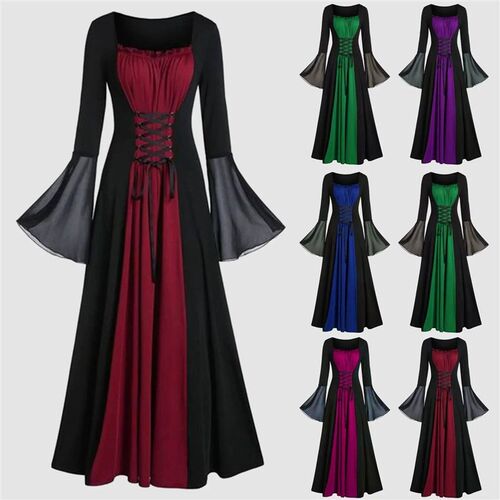 Halloween Medieval Renaissance Vampire Dress for Women Vinta