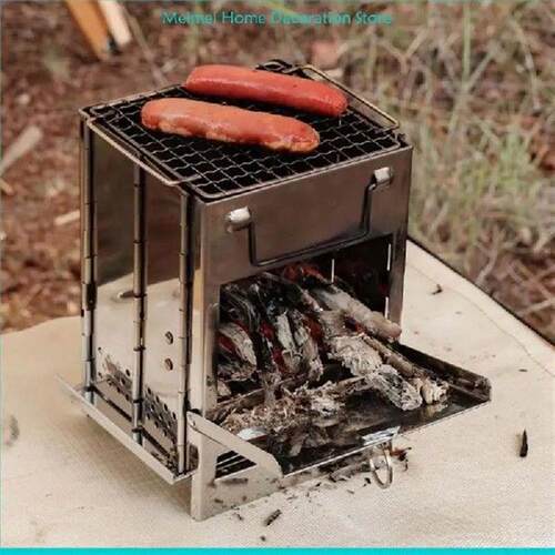 H7BF Camping Burning Stove Stainless Steel Folding Camp