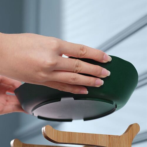 2/3 Tiers Plastic Fruit Plates With Wood Holder Oval Serving