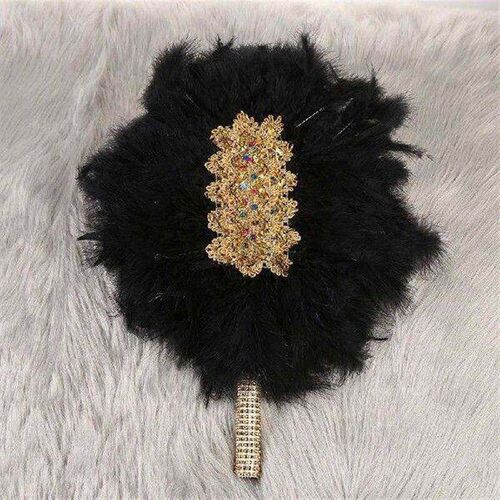 African Turkey Feather Hand Fan Feathers Handfan For Dance