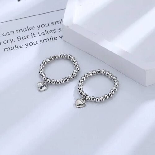 Hand-woven love beaded ring Fashion Women Men Round Ball Bea